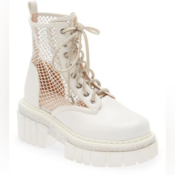 Kasper Rhinestone Combat Boots - Picture 4 of 7